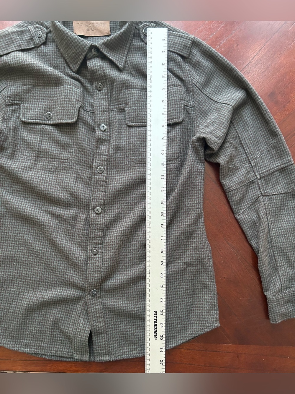 Men's Long-Sleeve Shirt Jacket in Olive 50% wool 25% rayon size s - Picture 6 of 9